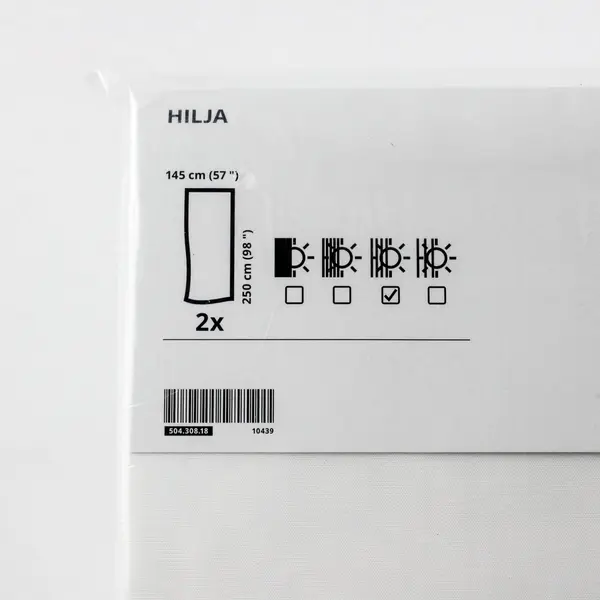 New IKEA HILJA White Curtains 2 Panels 57x98 in 504.308.18