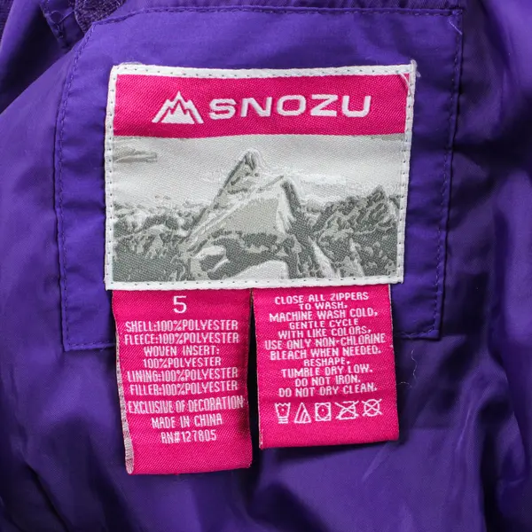 Snozu Girls Purple Snow Pants Size 5