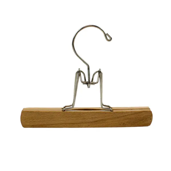 Set of 5 Wooden Clamp Clothes Hangers for Skirts Pants Trousers
