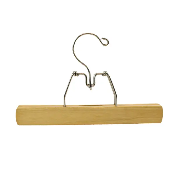 Set of 5 Wooden Clamp Clothes Hangers for Skirts Pants Trousers