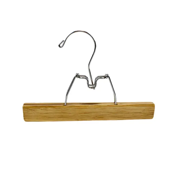 Set of 5 Wooden Clamp Clothes Hangers for Skirts Pants Trousers