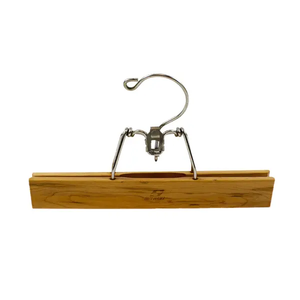 Lot of 5 Vintage Wooden Clamp Hangers for Pants Skirts
