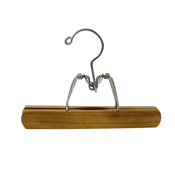 Lot of 5 Vintage Wooden Clamp Hangers for Pants Skirts