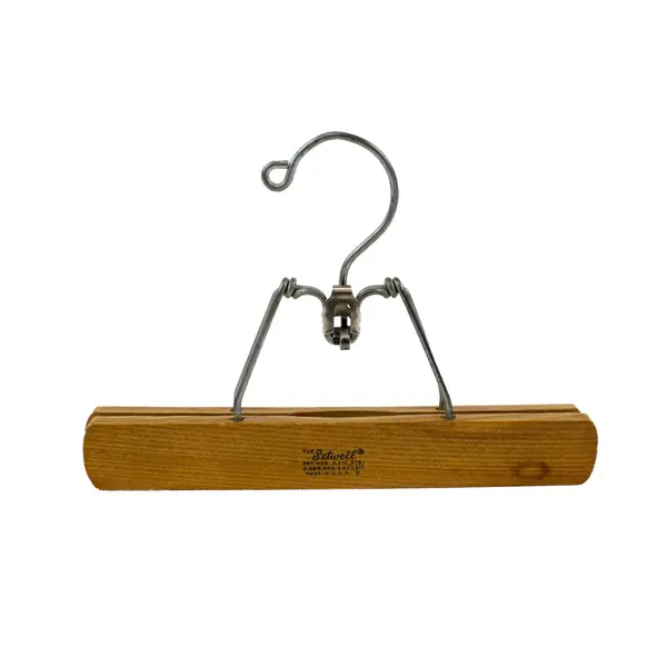 Lot of 5 Vintage Wooden Clamp Hangers for Pants Skirts