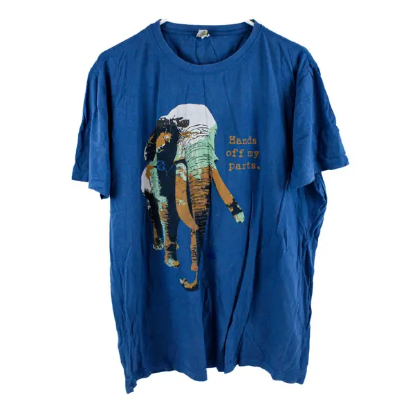 WWF Blue Elephant "Hands Off My Parts" T-Shirt Men's XL