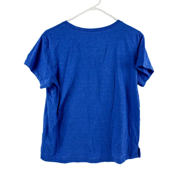 PJ Couture Women's XL Blue Short Sleeve Elephant Embroidered Top