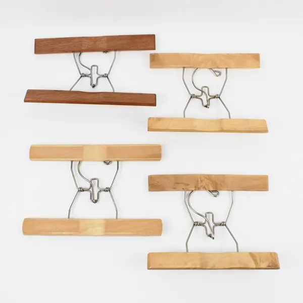 Lot of 5 Wooden Clamp Hangers for Pants & Skirts
