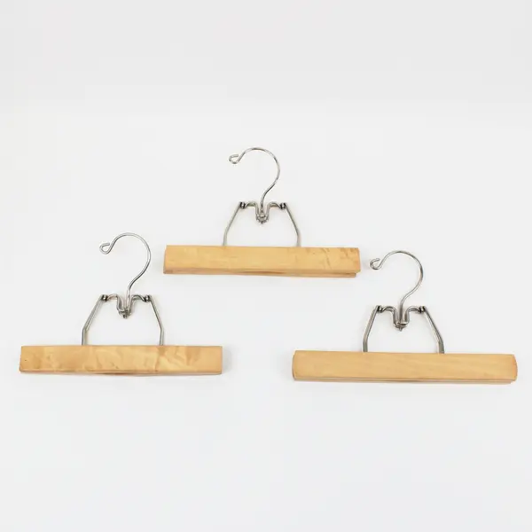Lot of 5 Wooden Clamp Hangers for Pants & Skirts