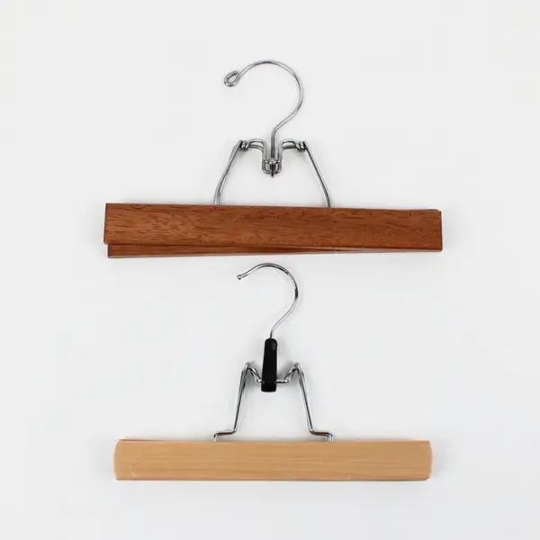Lot of 5 Wooden Clamp Hangers for Pants & Skirts