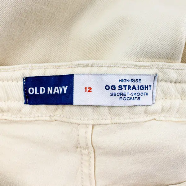 Old Navy OG Straight High Rise Jeans Women's Size 12 Cream Ivory