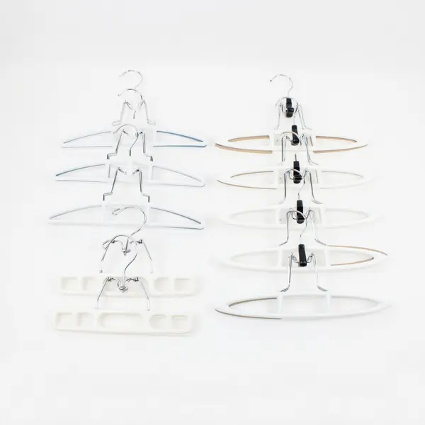Lot of 10 White Plastic Clamp Hangers for Pants Skirts Shorts