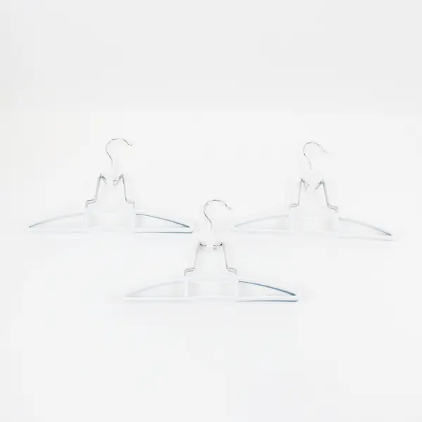 Lot of 10 White Plastic Clamp Hangers for Pants Skirts Shorts