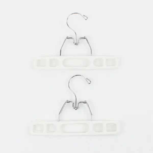 Lot of 10 White Plastic Clamp Hangers for Pants Skirts Shorts