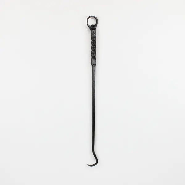 Hand Forged Fireplace Poker Hook Twisted Handle 19 in