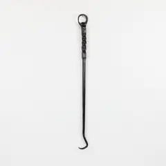 Hand Forged Fireplace Poker Hook Twisted Handle 19 in