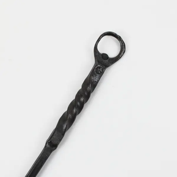 Hand Forged Fireplace Poker Hook Twisted Handle 19 in