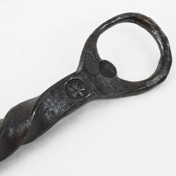 Hand Forged Fireplace Poker Hook Twisted Handle 19 in
