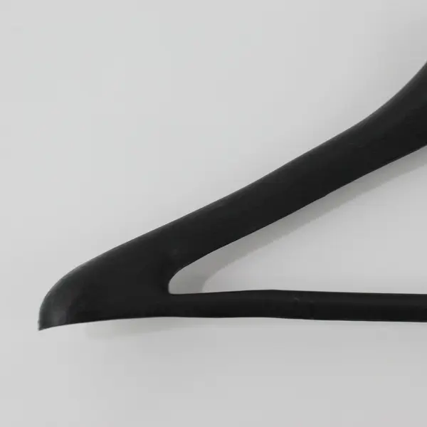 Lot of 5 Black Plastic Suit Hangers Jackets Pants Shirts Oval Marking