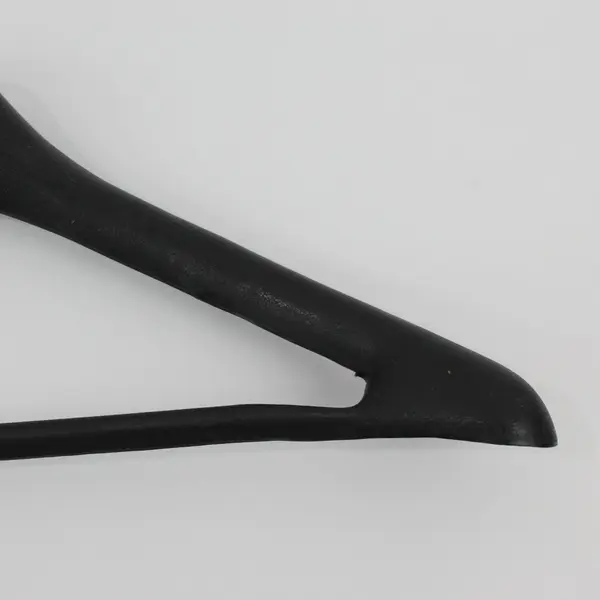 Lot of 5 Black Plastic Suit Hangers Jackets Pants Shirts Oval Marking
