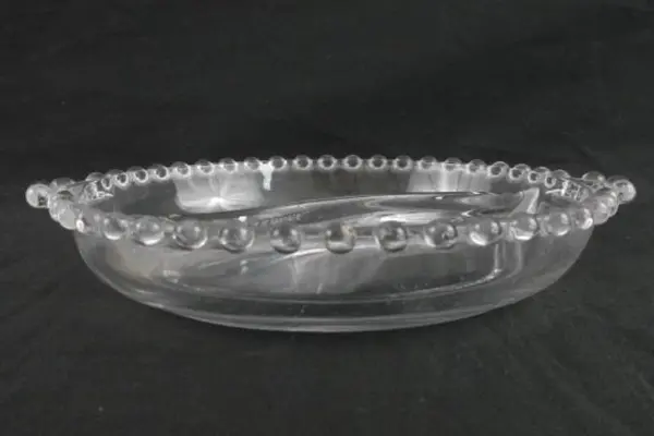 Vintage Imperial Glass Candlewick Two-Part Divided Relish Dish