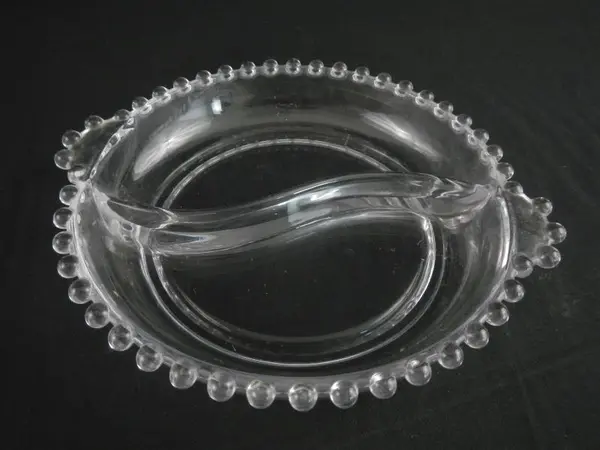 Vintage Imperial Glass Candlewick Two-Part Divided Relish Dish