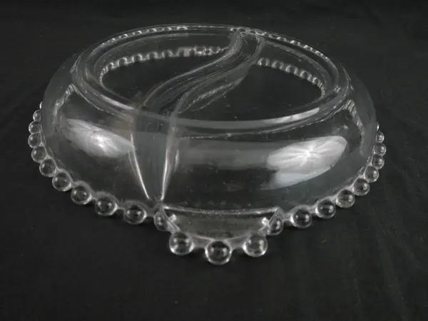 Vintage Imperial Glass Candlewick Two-Part Divided Relish Dish