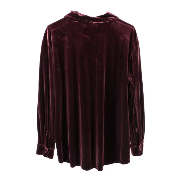 Real Comfort Women's Large Burgundy Velour Button-Front Pajama Top