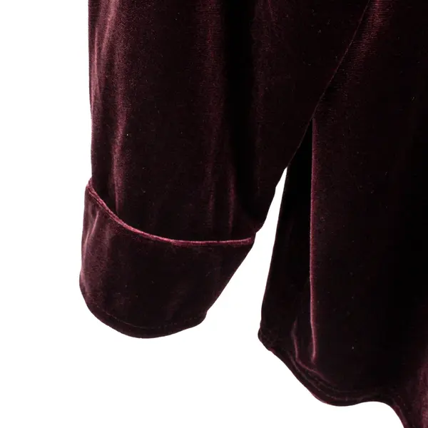 Real Comfort Women's Large Burgundy Velour Button-Front Pajama Top