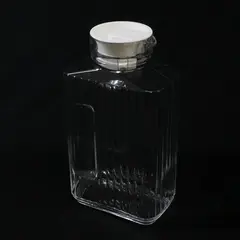 Ribbed Glass Refrigerator Pitcher With White Stopper Bistro Style ARC