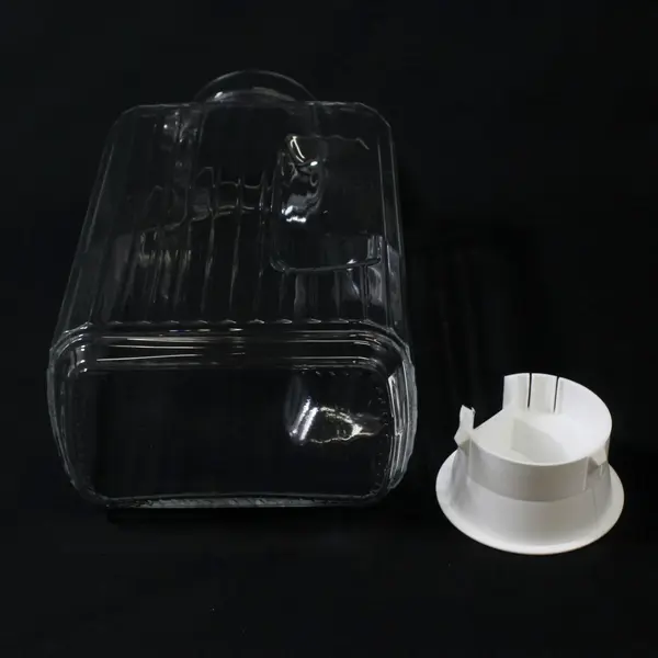 Ribbed Glass Refrigerator Pitcher With White Stopper Bistro Style ARC