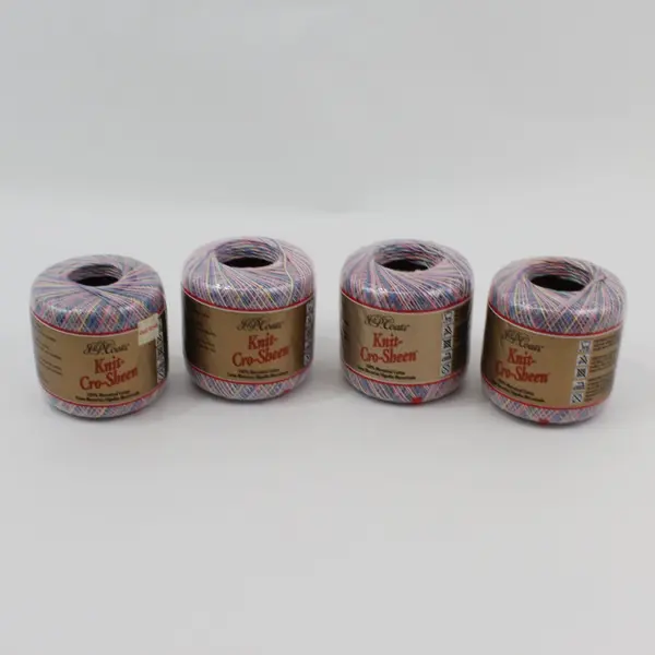 Lot 4 J&P Coats Knit-Cro-Sheen Mercerized Cotton Thread # 165 Pastels Ombre New 