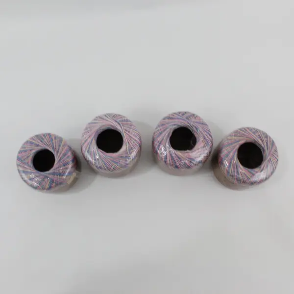 Lot 4 J&P Coats Knit-Cro-Sheen Mercerized Cotton Thread # 165 Pastels Ombre New 