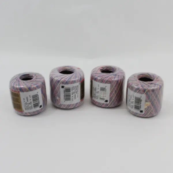 Lot 4 J&P Coats Knit-Cro-Sheen Mercerized Cotton Thread # 165 Pastels Ombre New 