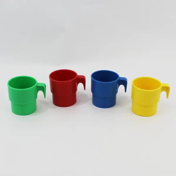 Lot of 11 Plastic Play Plates & Cups Primary Colors Pretend Kitchen Toys