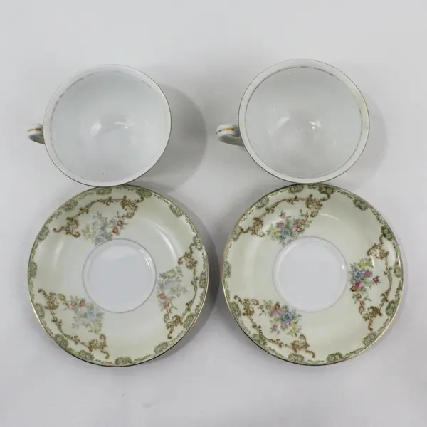 Set of 2 National China NAT 14 Cup and Saucer Sets Japan Bone China