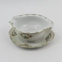 Vintage National China NAT14 Gravy Boat And Attached Under Plate Japan