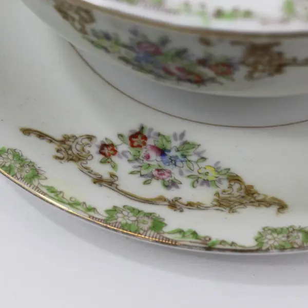 Vintage National China NAT14 Gravy Boat And Attached Under Plate Japan