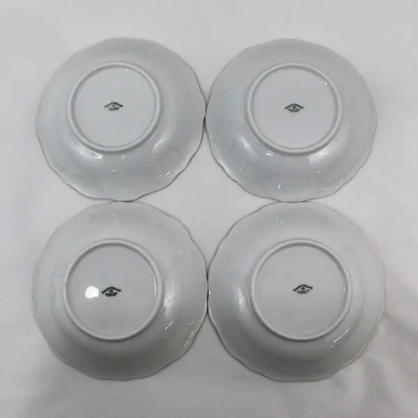 4 Vintage Johann Haviland White Rose Soup Cereal Bowls 7.5in