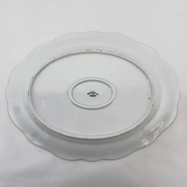 Vintage Johann Haviland Bavaria White Rose Porcelain Oval Platter 13in