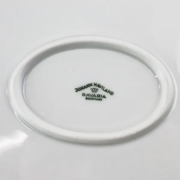 Vintage Johann Haviland Bavaria White Rose Porcelain Oval Platter 13in