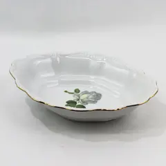 Vintage Haviland Bavaria White Rose Oval Vegetable Bowl 11"