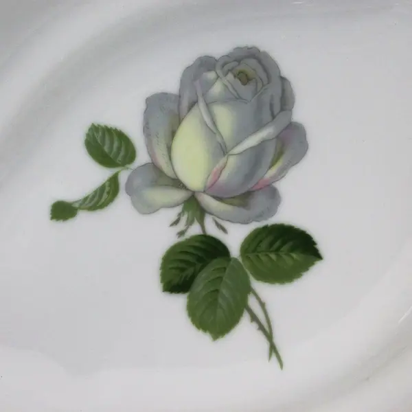 Vintage Haviland Bavaria White Rose Oval Vegetable Bowl 11"