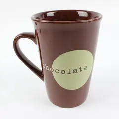 Shonfeld's Chocolate Mug Dark Brown Tan 4.75in Rounded Handle