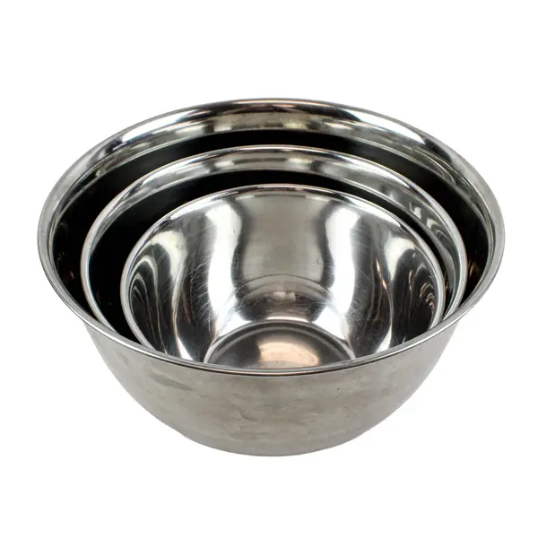 Set of 3 Stainless Steel Mixing Bowls Anti-Slide Bases 8 9 11 Inch