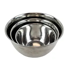 Set of 3 Stainless Steel Mixing Bowls Anti-Slide Bases 8 9 11 Inch