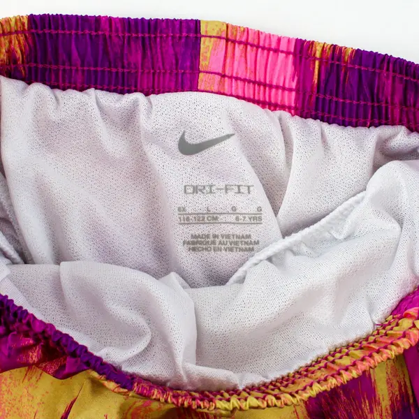 Nike Girls Running Shorts Purple Pink Yellow Size 6-7 Years