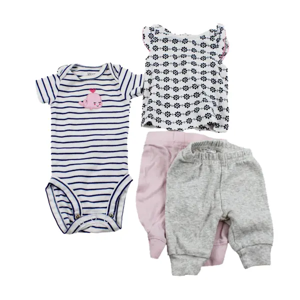 Lot of 4 Just One You Newborn Baby Girl Top 2 Pants One-Piece