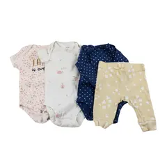 Lot of 4 Baby Girls 3M Mixed Brand Carter's Chick Pea Okie Dokie One-Piece/Pants