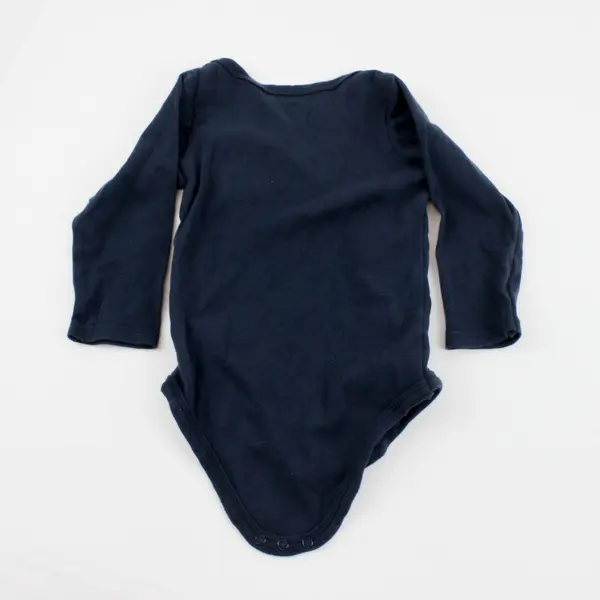 Hudson Baby Dark Navy Cotton Long Sleeve Bodysuit One-Piece 24M