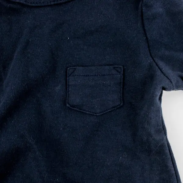 Hudson Baby Dark Navy Cotton Long Sleeve Bodysuit One-Piece 24M
